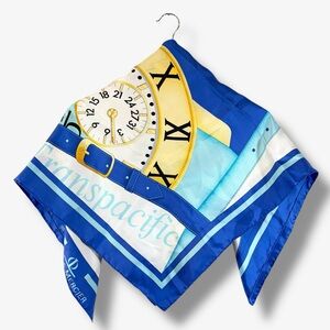 Baume & Mercier Silk Scarf Vintage 1991 Transpacific Watch Maker Swiss Luxury